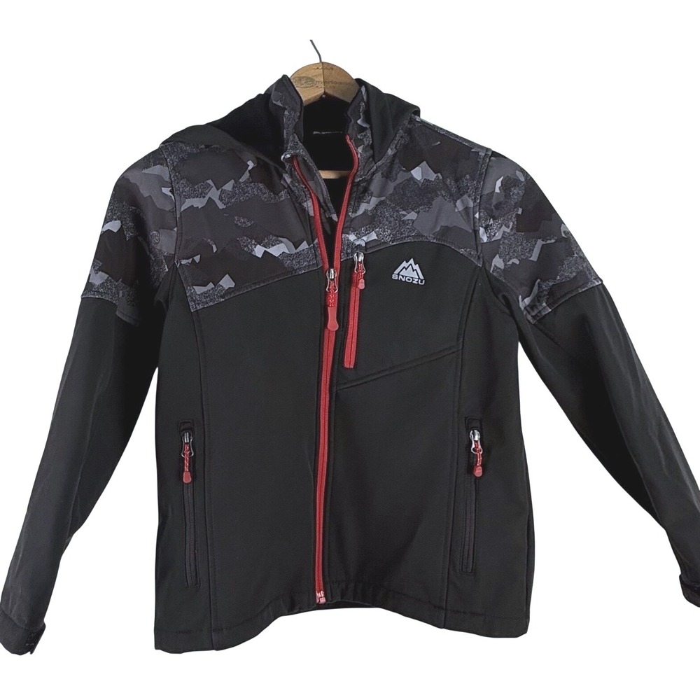 Snozu‎ Boy's Extreme Gear Softshell Fleece Lined Jacket Black/Forest Camo 10/12